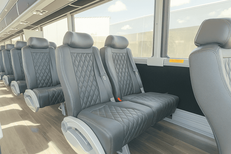 interior of Charter Bus Rental Kenner charter bus